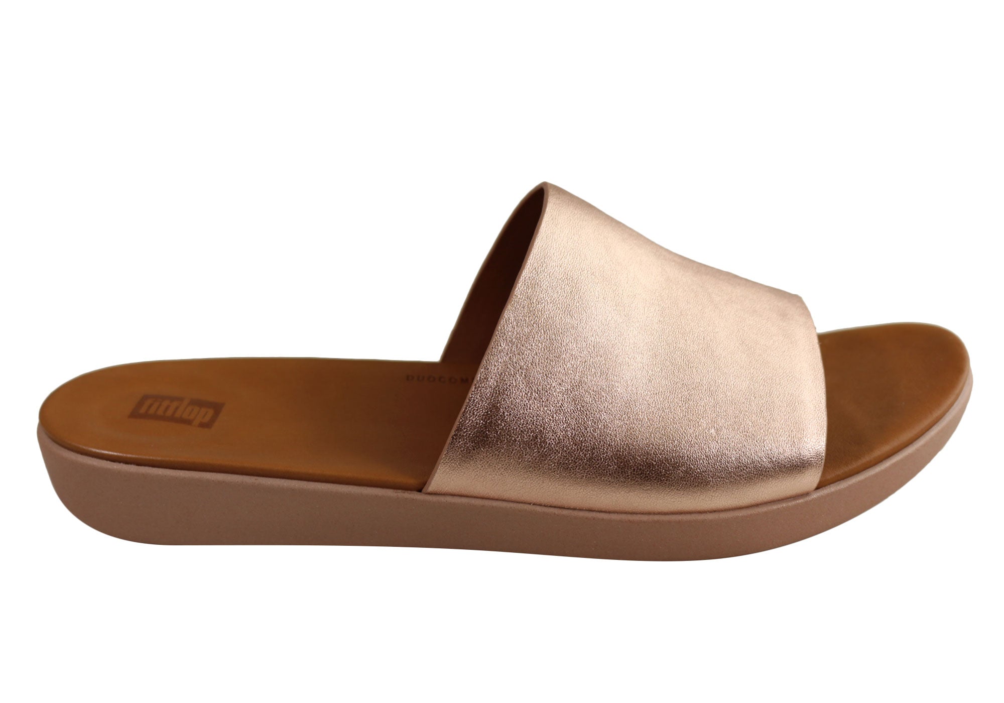 womens rose gold slides