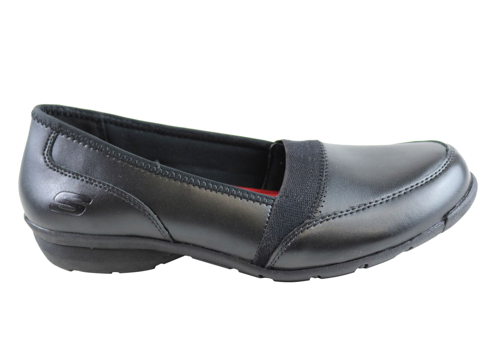 skechers black leather shoes