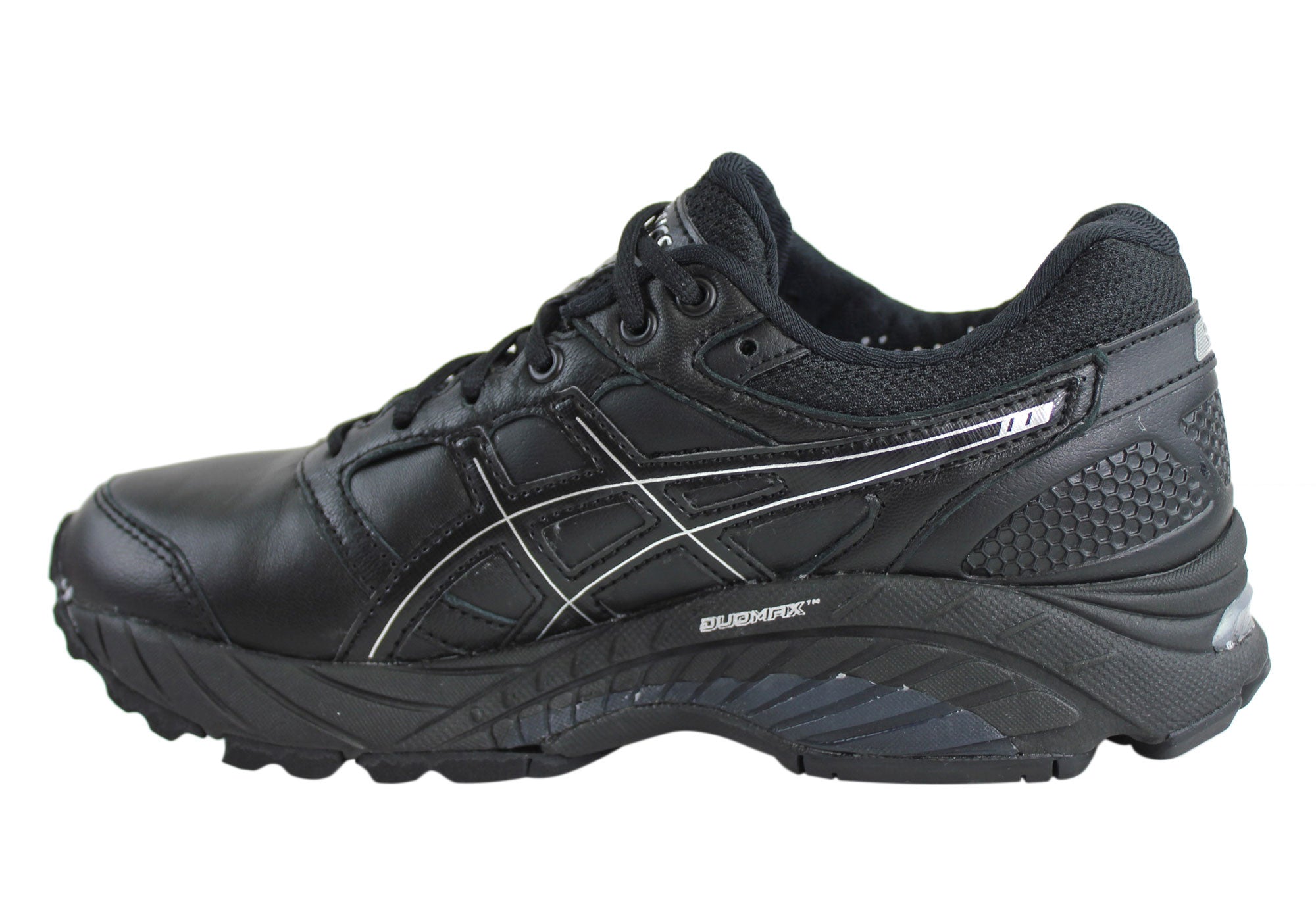 black leather asics womens