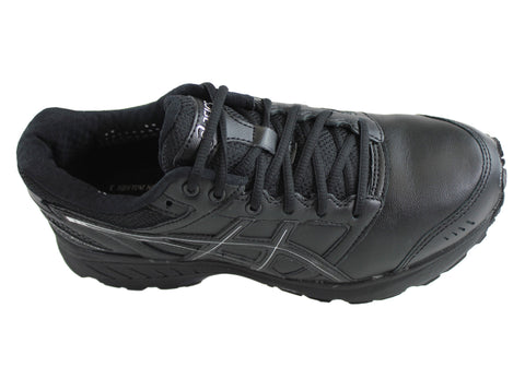 black leather asics womens