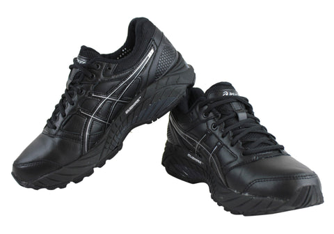 black leather asics womens