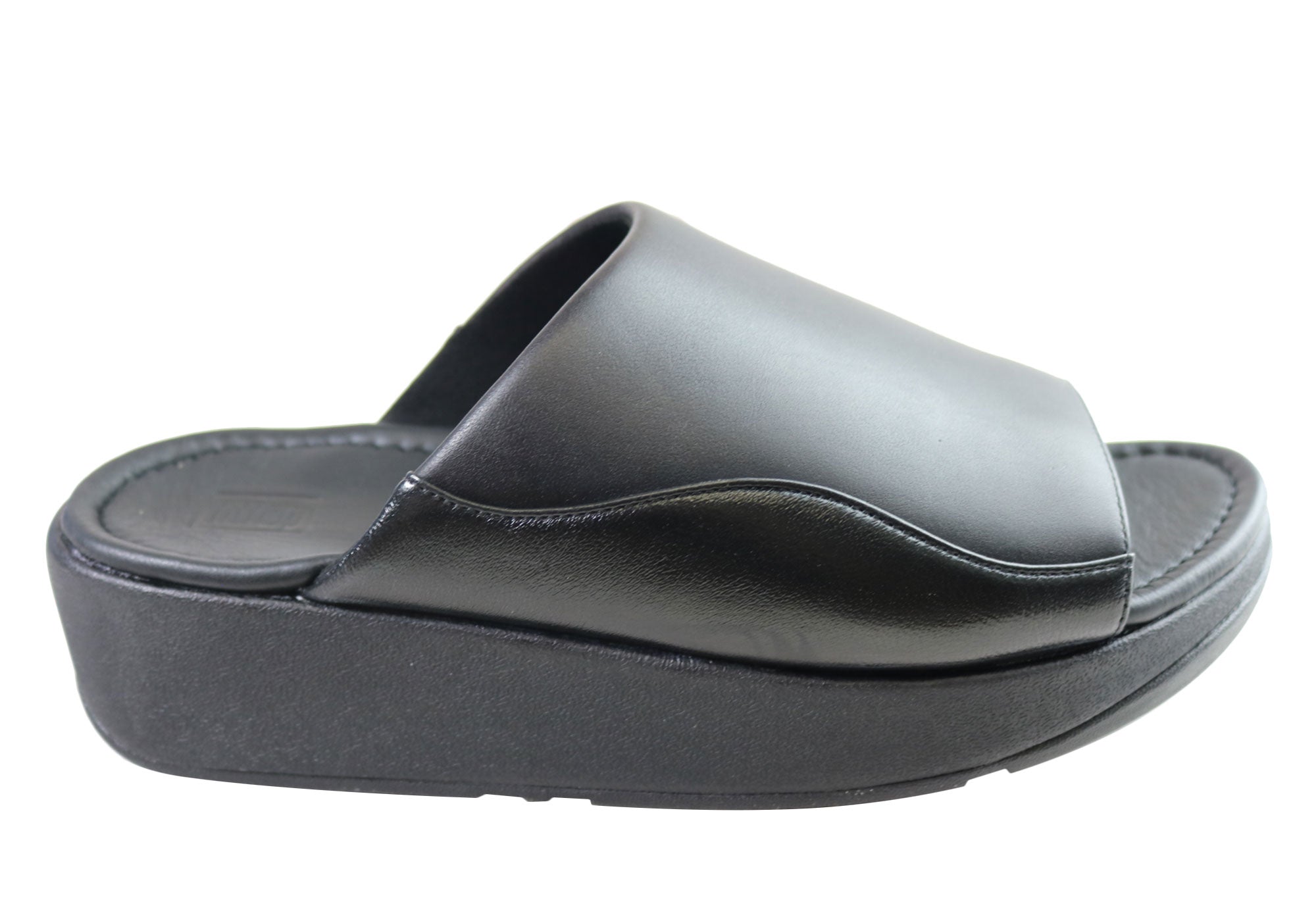 Fitflop Womens Myla Leather Slides Comfortable Cushioned Slide Sandals ...