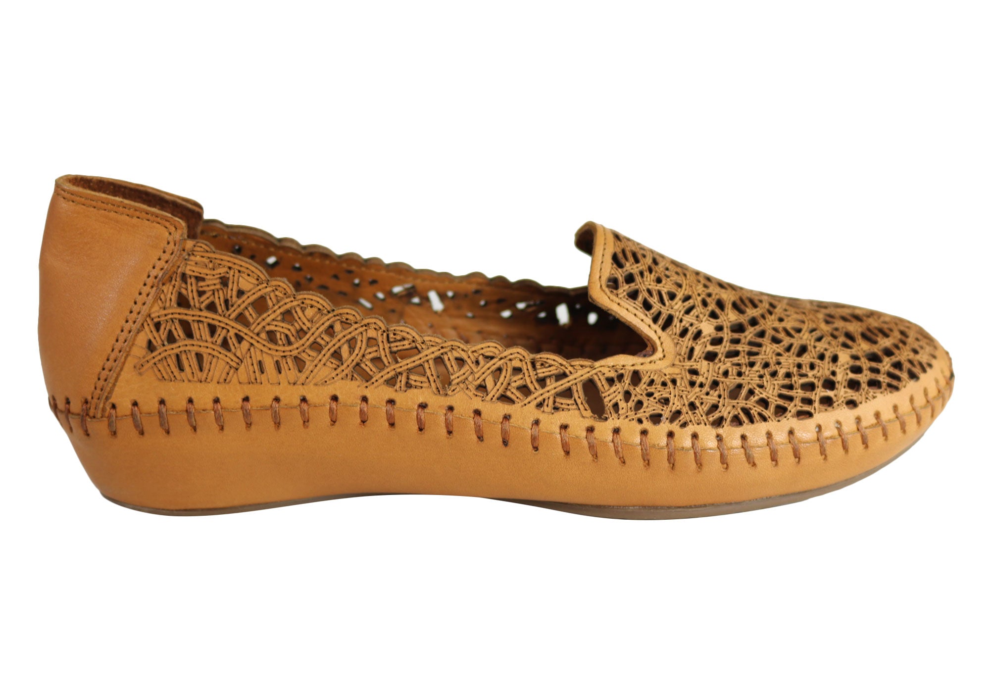 womens tan leather flats