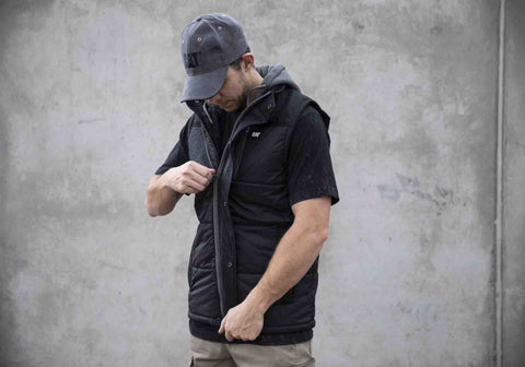 caterpillar vest hooded