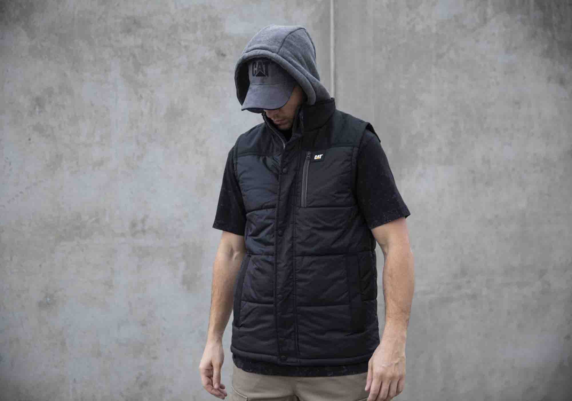 caterpillar vest hooded