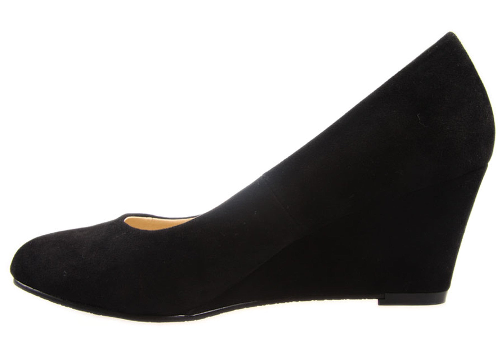 black suede wedge shoes