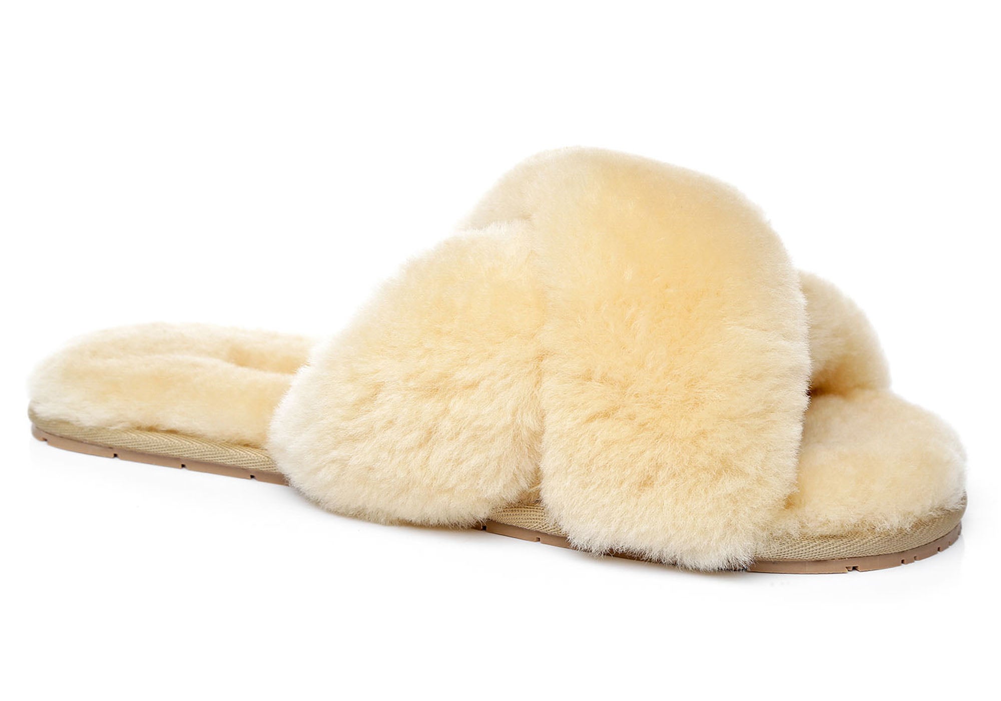 cross slippers fluffy