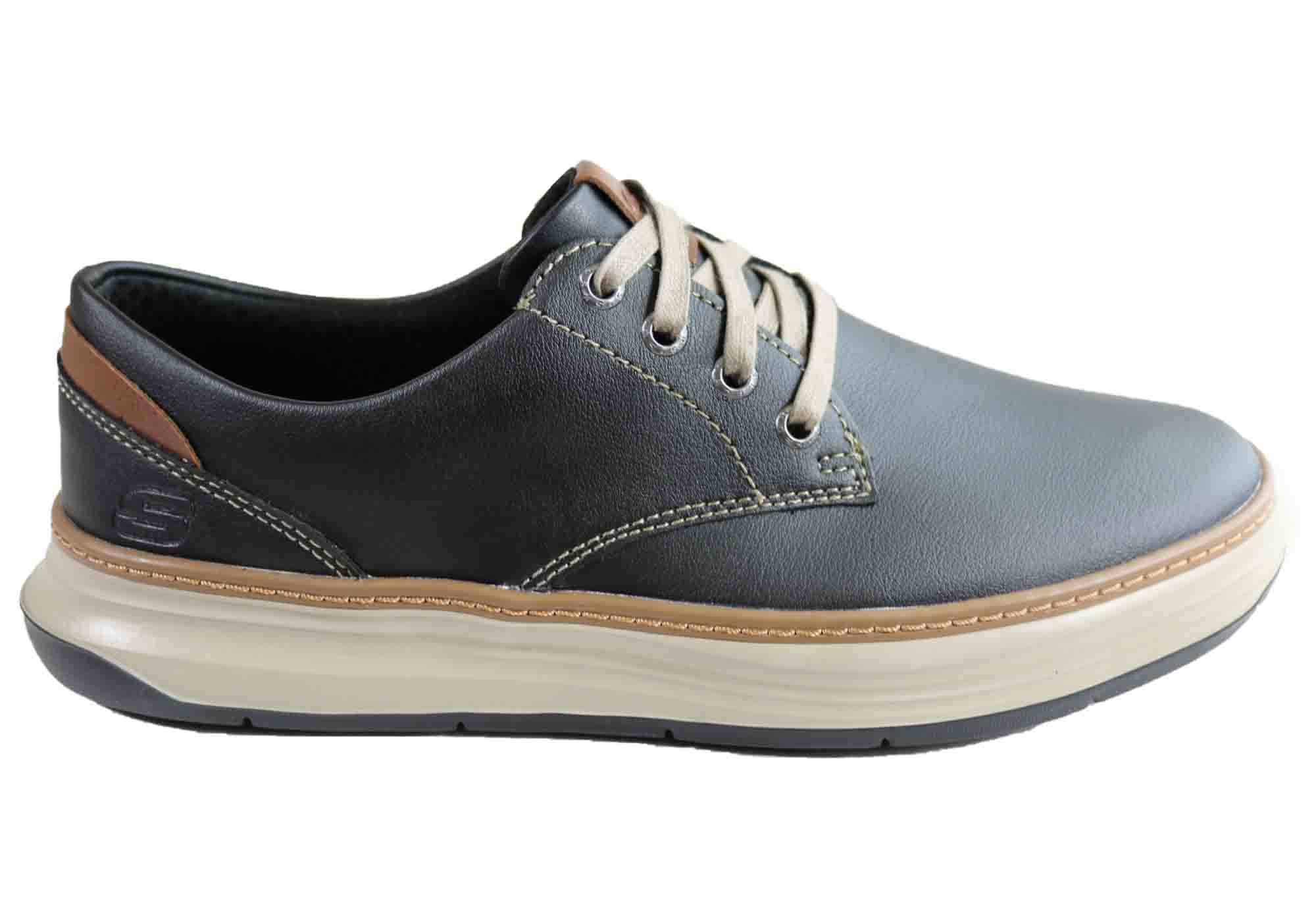 Skechers Mens Moreno Gustom Leather Shoes | Brand House Direct