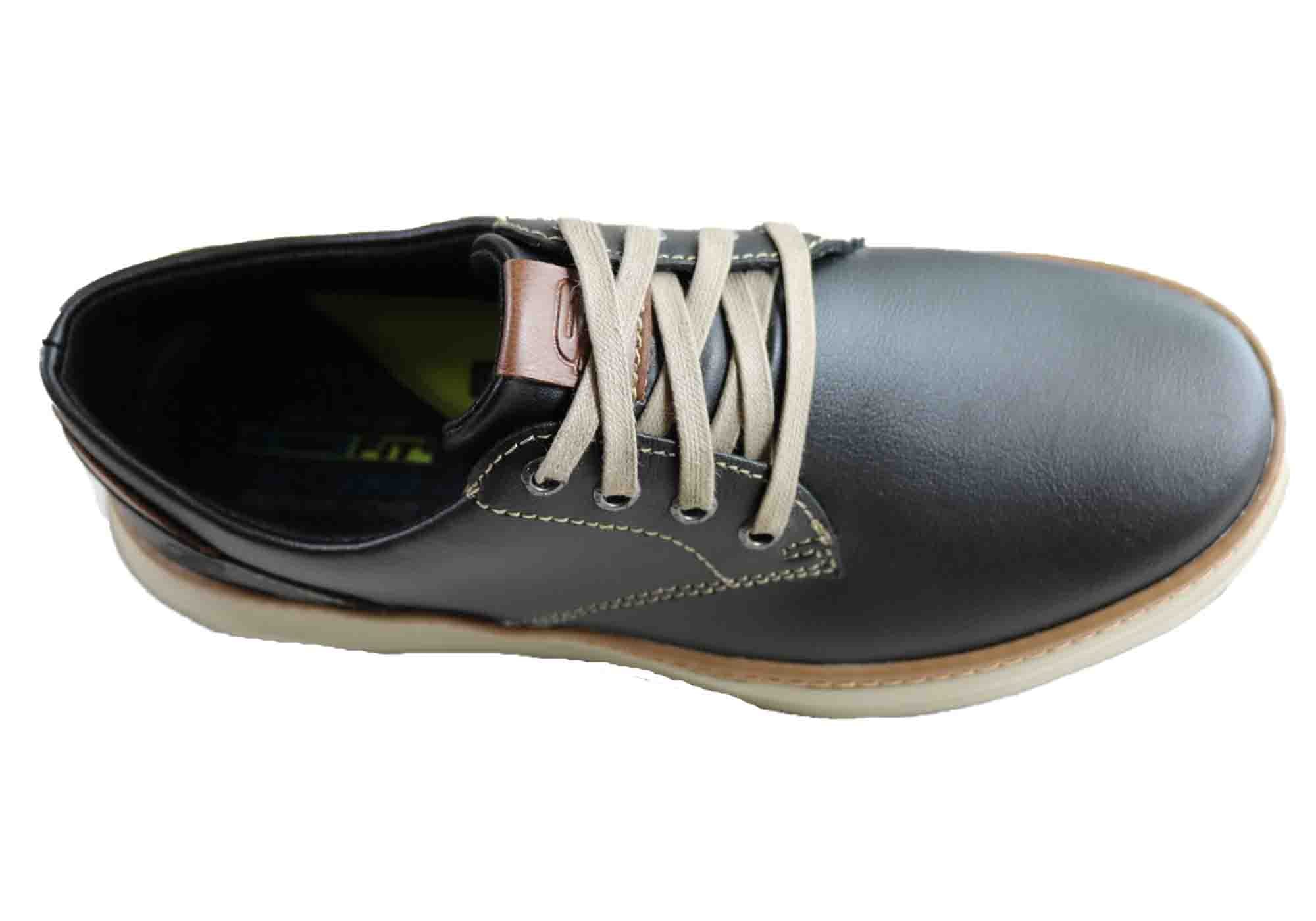 black leather skechers mens