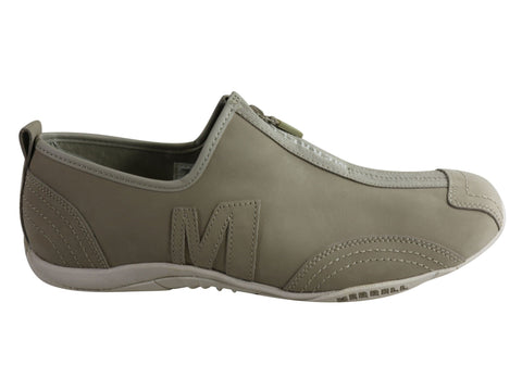 Merrell Barrado Luxe Womens Leather Comfort Flat Casual Zip Shoes