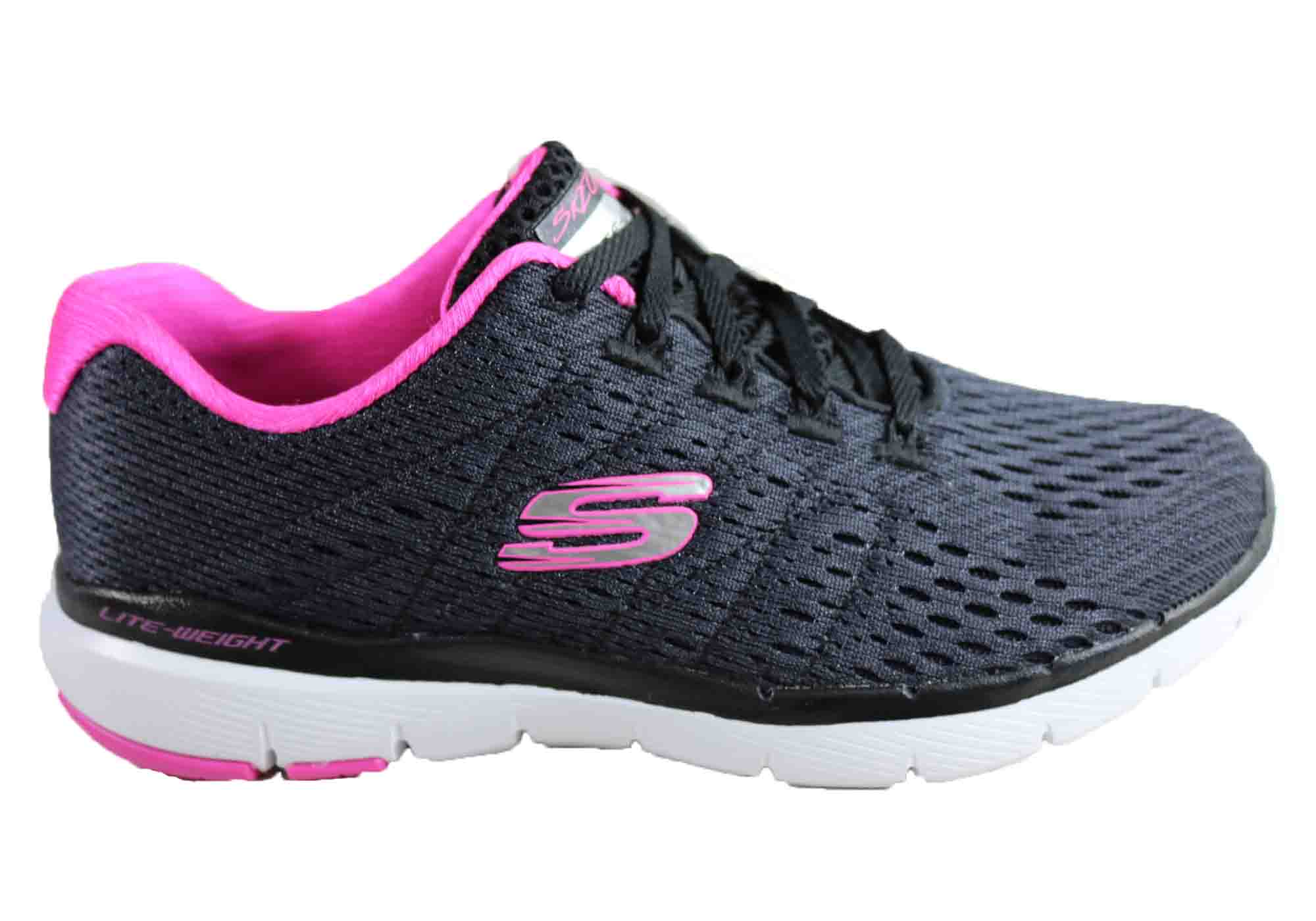 skechers flex appeal memory foam lace up sneakers