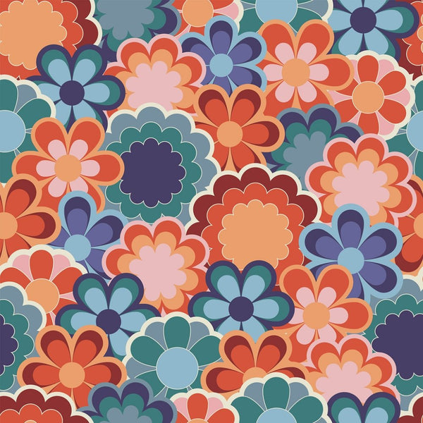 Boho Hippie Colorful, Cotton Fabric 1/3 Yard 42W X12 L