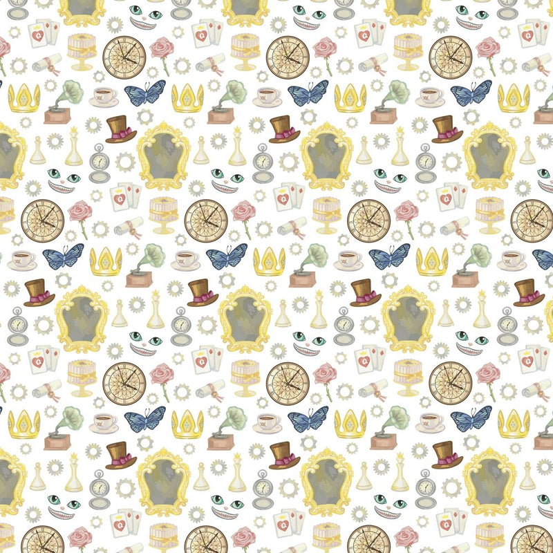 Alice In Wonderland Elements Fabric - Multi – ineedfabric.com