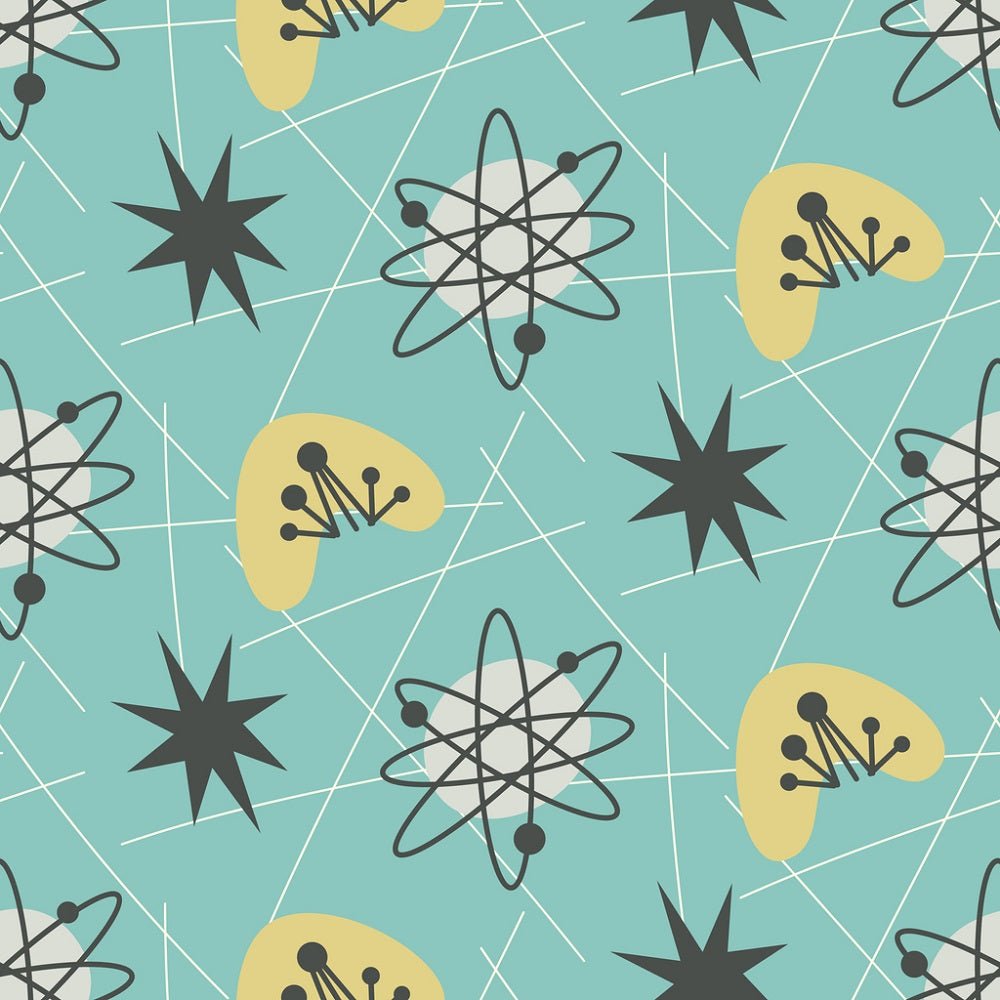 Atomic Pattern #1 Fabric - Blue