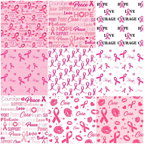 Breast Cancer Words of Encouragement Fabric -  Canada
