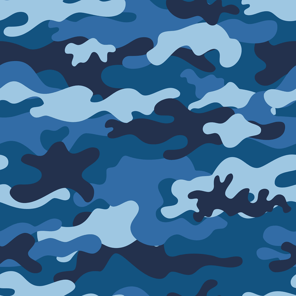Boy Blue Camouflage Decorative Fabric Camouflage Abstract Geometric Fabric  by The Yard Blue White Army Campaign Militarily Style Retro Upholstery