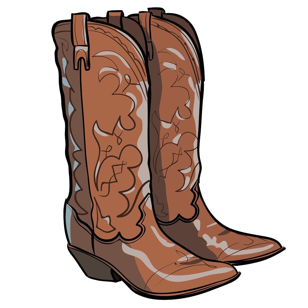 Cowboy Boots Fabric Panel - Brown – ineedfabric.com