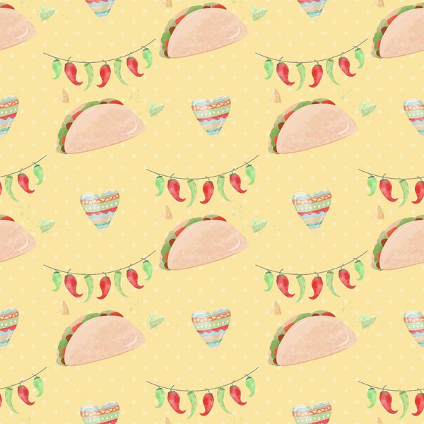 Fiesta! Tacos with Peppers Fabric - Tan – ineedfabric.com