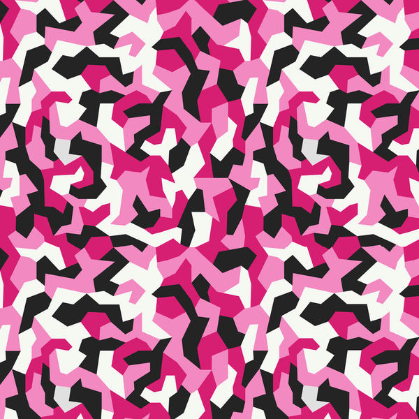 Geometric Camouflage Fabric - White