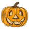 Happy Halloween Pumpkin Fabric - Orange - ineedfabric.com