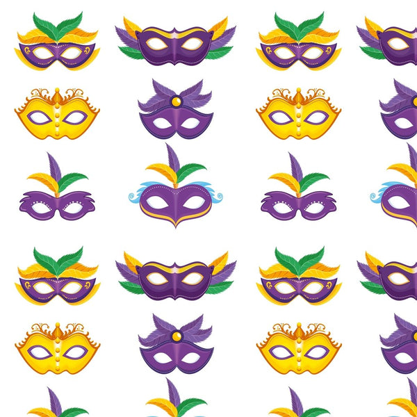 Mardi Gras Masks Cotton Calico Fabric