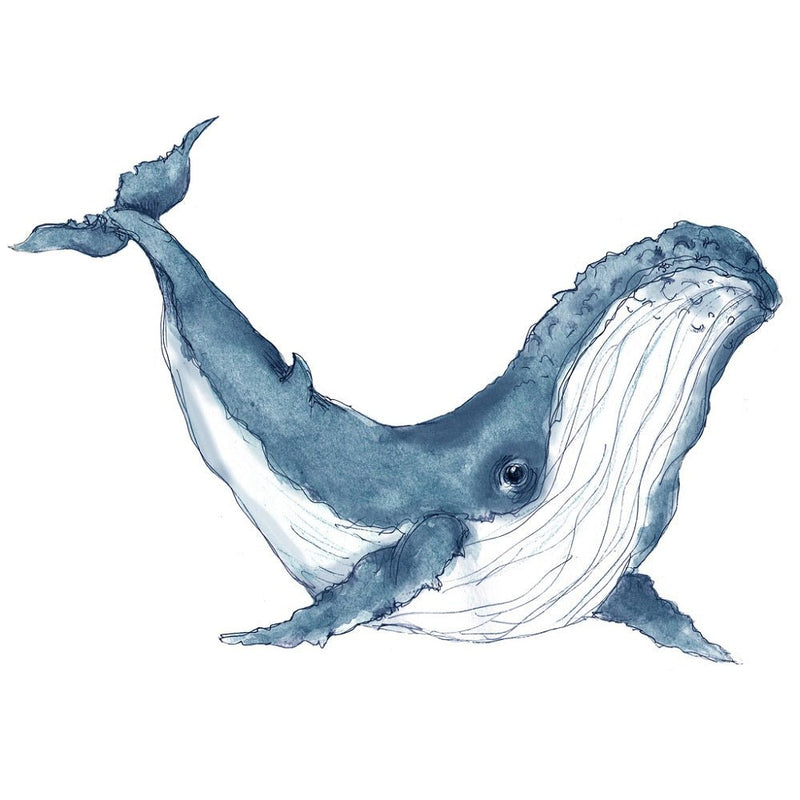 Watercolor Humpback Whale Fabric Panel – ineedfabric.com