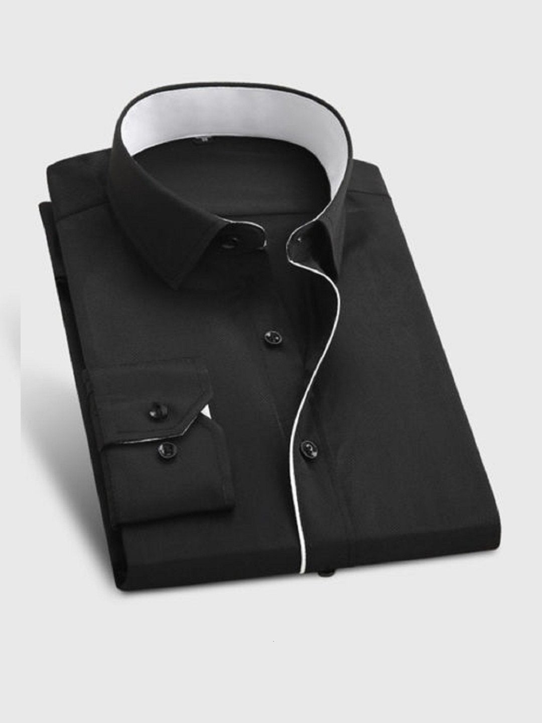 Men's Designer Formal Shirt With Black Button And White Lining ...