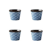 Service à thé japonais en céramique bleu