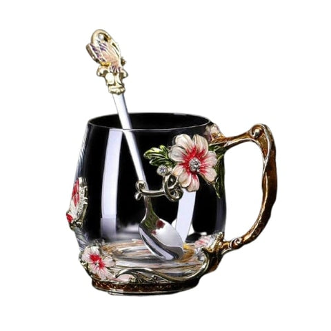 Tasse de Thé En Verre Fantaisiste Rose