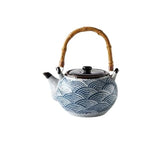 Service à thé japonais en céramique bleu