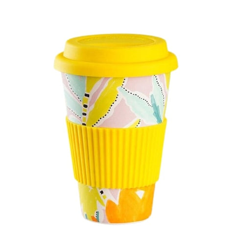 Tasse de thé en bambou Jaune réutilisable