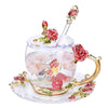 Tasse de Thé En Verre Style Florale Rose 