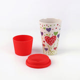 Tasse de thé en bambou Rouge Motif Plante 