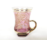 6 Verre à Thé Marocain Rose avec Poignée