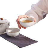 Service à thé japonais blanc et vert