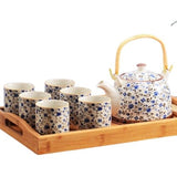 Service à thé japonais en céramique de grande capacité