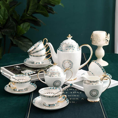 Service à Thé Anglais Porcelaine Vintage