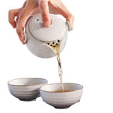 Service à thé japonais blanc et vert