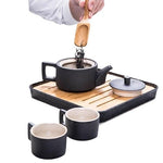 Service à thé japonais en poterie noire