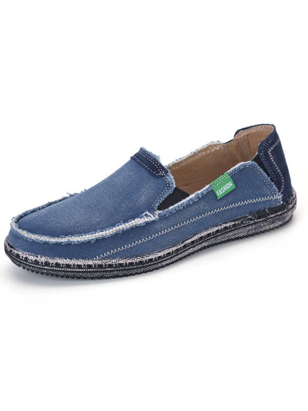 mens blue canvas slip on shoes