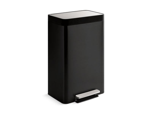 Kohler K-20956-BST Black Stainless Dual-Compartment Step Trash Can