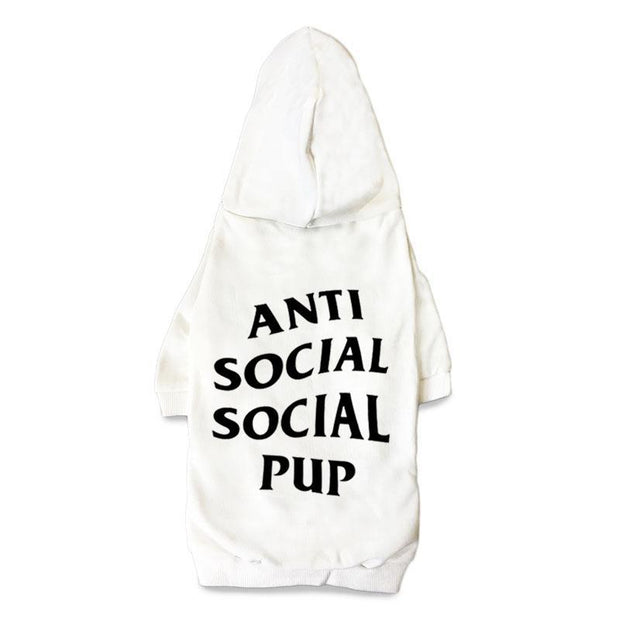 anti social social pup hoodie