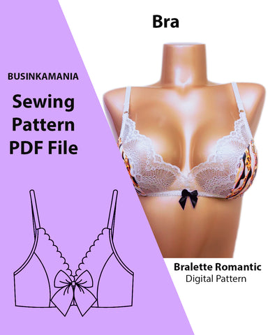 Instant Download PDF Size 75C lingerie sewing pattern for an