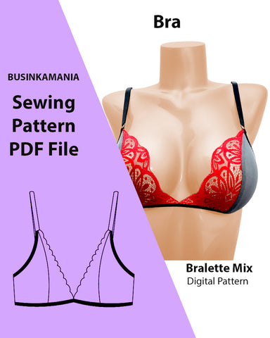 Everyday Training Bralette PDF Sewing Pattern, Tween/teen Training Bra, A  or B Cups, Adjustable Straight or Cross Back Strap, Cup Pockets 