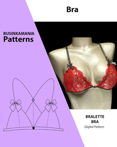 Bralette Sewing Pattern With Video Tutorial Bralette Sewing Pattern Lingerie  Pattern Lace Bra Bra Sewing Pattern Crop Top Pattern 