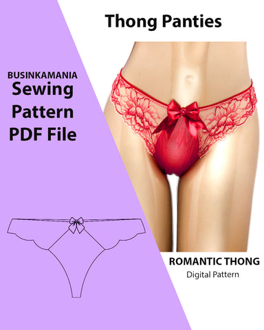 String Thong Lingerie Digital Sewing Pattern - Sew Your Dream Lingerie –  BusinkaMania