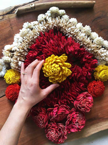 Sola Flower craft - handcrafted Sola Flower Garlands at dastkar Bangalore 2021, Studio Diaries Blog at 17th Art Street by Aalie Tandon
