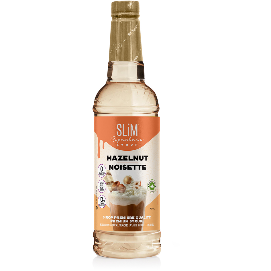 Slim Syrups - Sugar Free Hazelnut Syrup - 750ml Bottle - Low Carb Canada