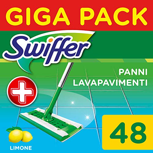 Swiffer Wet Panni Umidi Lavapavimenti per Scopa, Maxi Formato 72