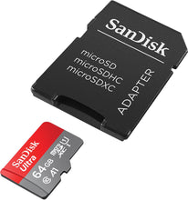 Carica l&#39;immagine nel visualizzatore di Gallery, SanDisk Ultra Scheda di Memoria MicroSDXC da 64 GB e 64 GB, Grigio, Rosso